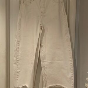Elegant Cream Wide Leg Jeans